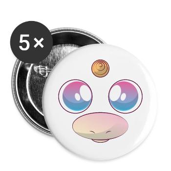 Unicorn Face - Buttons groß 56 mm (5er Pack) - Weiß - Vorne