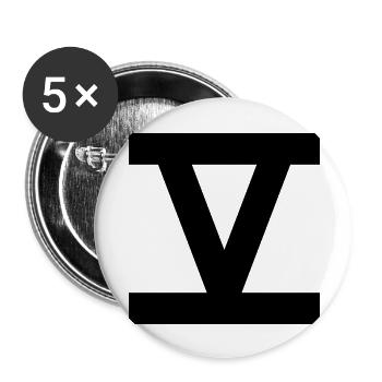 zahl_5_roemisch - Buttons groß 56 mm (5er Pack) - Weiß - Vorne