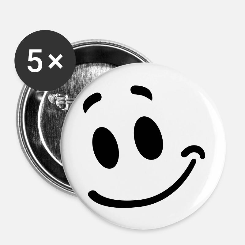 Lachgesicht - Buttons large 2.2''/56 mm (5-pack) - white