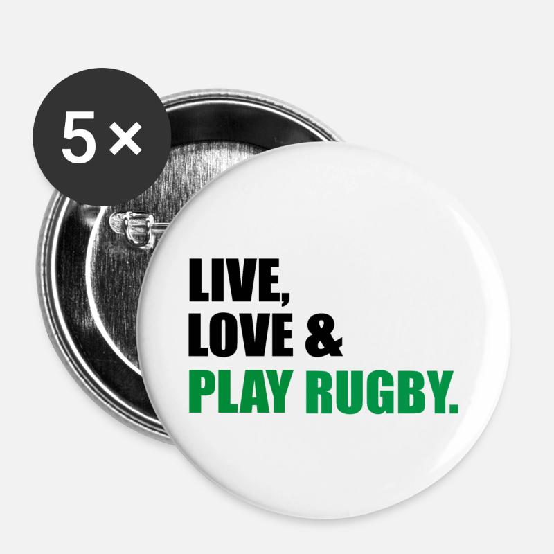 rugby - Buttons large 2.2''/56 mm (5-pack) - white
