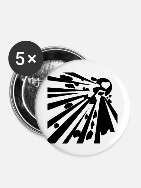 explosiver blak - Buttons groß 56 mm (5er Pack) - Weiß