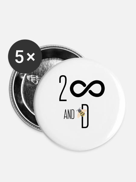 To infinity and Beyond - Buttons groß 56 mm (5er Pack) - Weiß