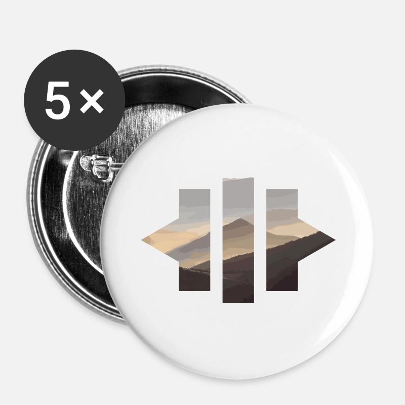 Geometric Mountains - Buttons large 2.2''/56 mm (5-pack) - white