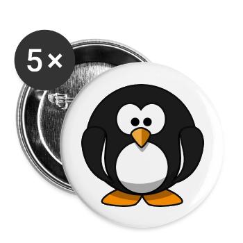 penguin159 - Buttons groß 56 mm (5er Pack) - Weiß - Vorne