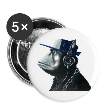 Affe Graffiti von Custom - Buttons groß 56 mm (5er Pack) - Weiß - Vorne
