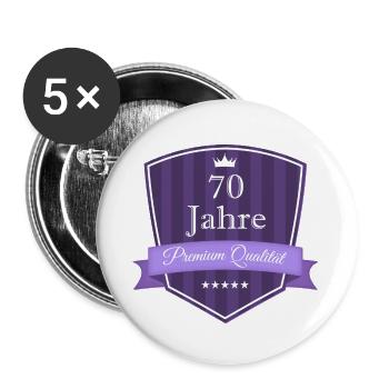 Premium 70 lila - Buttons groß 56 mm (5er Pack) - Weiß - Vorne