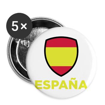 Nationalflagge von Spanien - Buttons groß 56 mm (5er Pack) - Weiß - Vorne