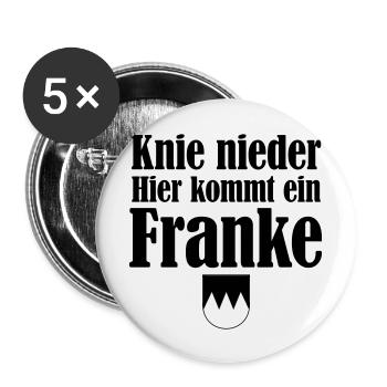 Hier kommt ein Franke - Buttons groß 56 mm (5er Pack) - Weiß - Vorne