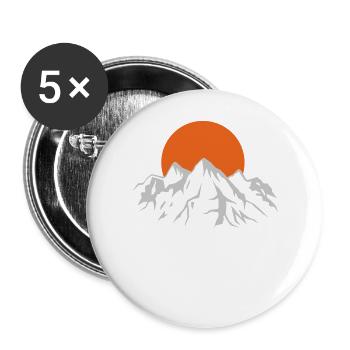 Berge - Buttons groß 56 mm (5er Pack) - Weiß - Vorne
