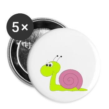 Zucker Schnecke - Buttons groß 56 mm (5er Pack) - Weiß - Vorne