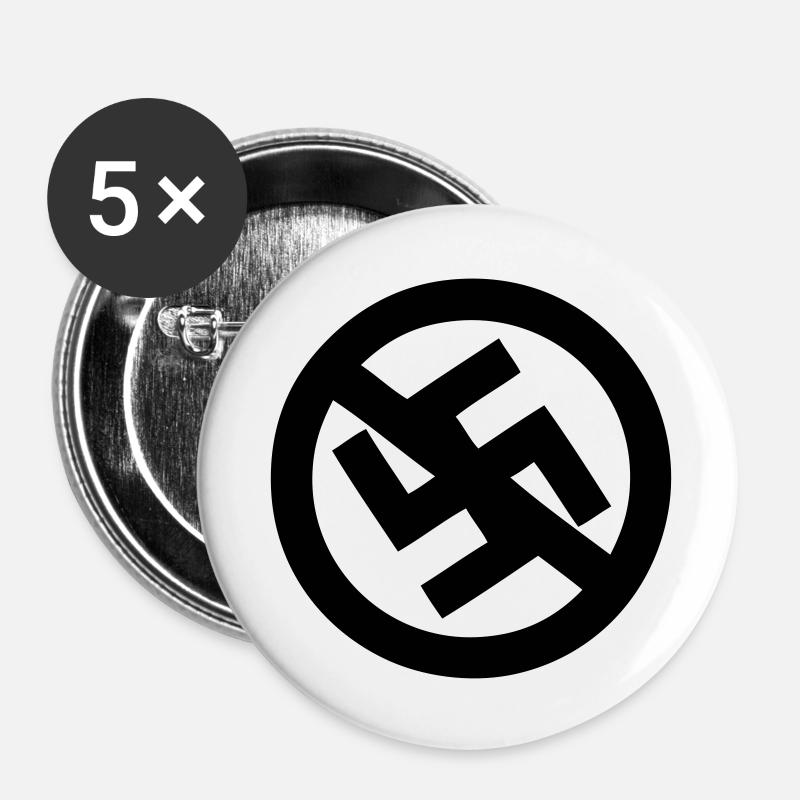 no fascism - Buttons large 2.2''/56 mm (5-pack) - white