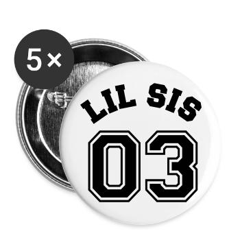 Lil Sis 03 - Little Sister - Buttons groß 56 mm (5er Pack) - Weiß - Vorne