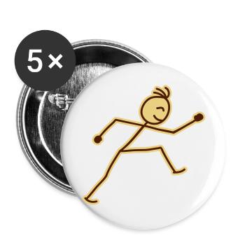 walking_stick_figure_2c - Buttons groß 56 mm (5er Pack) - Weiß - Vorne