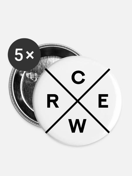 crew - Buttons groß 56 mm (5er Pack) - Weiß