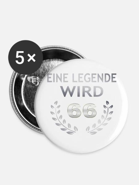 Eine Legende wird 66 - Buttons groß 56 mm (5er Pack) - Weiß