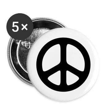 peace sign hippie - Buttons large 2.2''/56 mm (5-pack) - white - Front