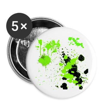 Green splatter - Buttons large 2.2''/56 mm (5-pack) - white - Front