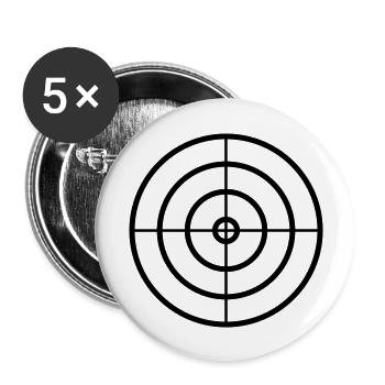 TARGET PAINTBALL ZIELSCHEIBE - Buttons groß 56 mm (5er Pack) - Weiß - Vorne