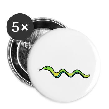 Schlange Snake Tssss - Buttons groß 56 mm (5er Pack) - Weiß - Vorne