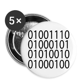 Nerd - Buttons groß 56 mm (5er Pack) - Weiß - Vorne