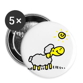 Sheep Sun 3 - Buttons large 2.2''/56 mm (5-pack) - white - Front