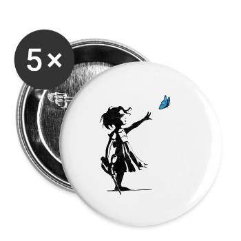 Little sister - Lot de 5 grands badges (56 mm) - blanc - Devant