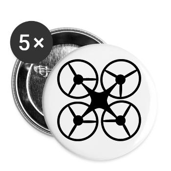 6061912 121684366 drone - Lot de 5 grands badges (56 mm) - blanc - Devant