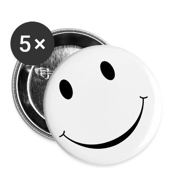 smiley :) - Buttons large 2.2''/56 mm (5-pack) - white - Front