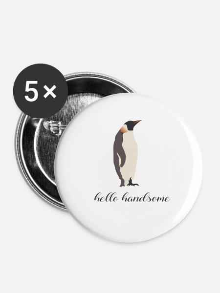 hello handsome - Buttons groß 56 mm (5er Pack) - Weiß