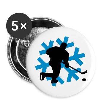 eishockey_c_2c - Buttons groß 56 mm (5er Pack) - Weiß - Vorne