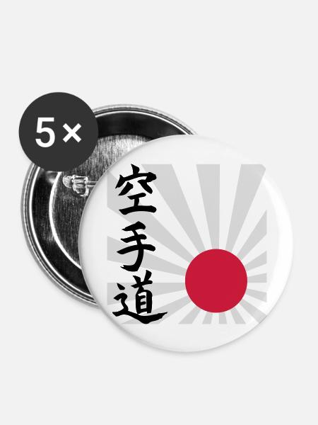 Karate do - Buttons groß 56 mm (5er Pack) - Weiß