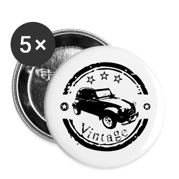 Vintage old car ancienne4 - Buttons large 2.2''/56 mm (5-pack) - white - Front