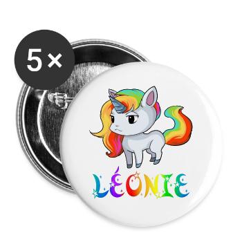 Léonie Einhorn - Buttons groß 56 mm (5er Pack) - Weiß - Vorne