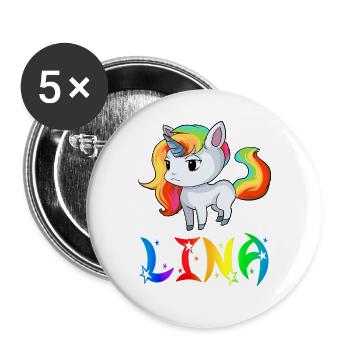 Lina Einhorn - Buttons groß 56 mm (5er Pack) - Weiß - Vorne