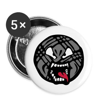 Petanque Cartoon Gesicht Zunge Mund von - Buttons groß 56 mm (5er Pack) - Weiß - Vorne