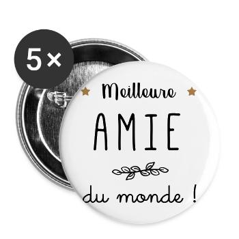 Meilleure Amie du monde vecteur - Lot de 5 grands badges (56 mm) - blanc - Devant