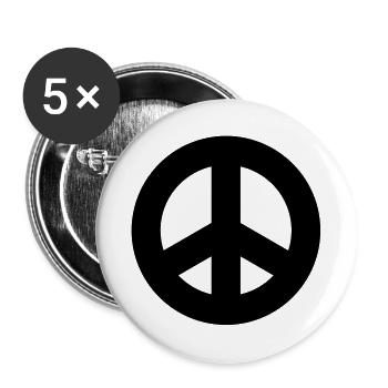 Signe de paix - Lot de 5 grands badges (56 mm) - blanc - Devant