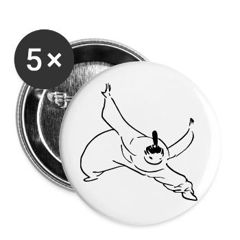Kung Fu - Buttons large 2.2''/56 mm (5-pack) - white - Front