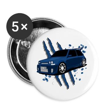 R5GT - Lot de 5 grands badges (56 mm) - blanc - Devant