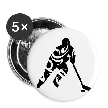Hockey tribal - Lot de 5 grands badges (56 mm) - blanc - Devant
