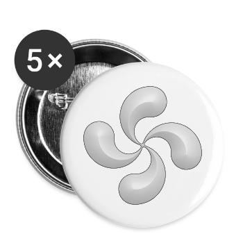 basque_cross_lauburu_8 - Buttons large 2.2''/56 mm (5-pack) - white - Front