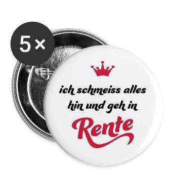 Ruhestand - Buttons groß 56 mm (5er Pack) - Weiß - Vorne