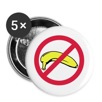 Banane verboten - Buttons groß 56 mm (5er Pack) - Weiß - Vorne