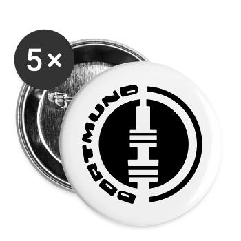 dortmund fernsehturm emblem - Buttons groß 56 mm (5er Pack) - Weiß - Vorne