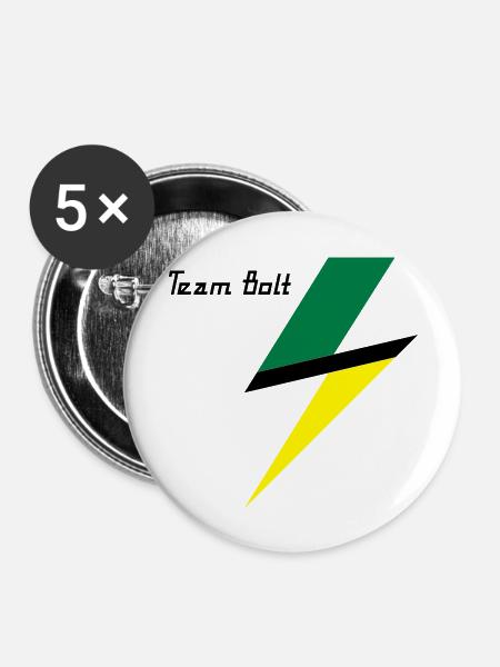 Team Bolt - Buttons groß 56 mm (5er Pack) - Weiß