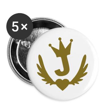 j_real_winged_heart - Buttons groß 56 mm (5er Pack) - Weiß - Vorne