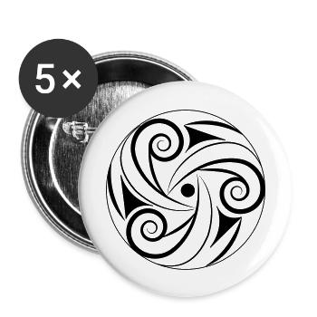 triskell Brocéliande Spirit - Lot de 5 grands badges (56 mm) - blanc - Devant