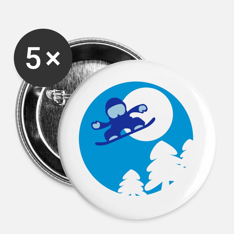 snowboader2 - Buttons large 2.2''/56 mm (5-pack) - white