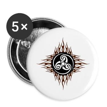 Breizh flaming - Lot de 5 grands badges (56 mm) - blanc - Devant