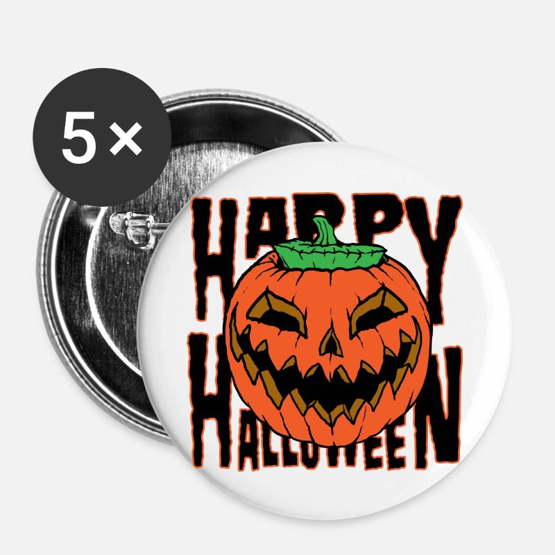Halloween eu - Buttons large 2.2''/56 mm (5-pack) - white
